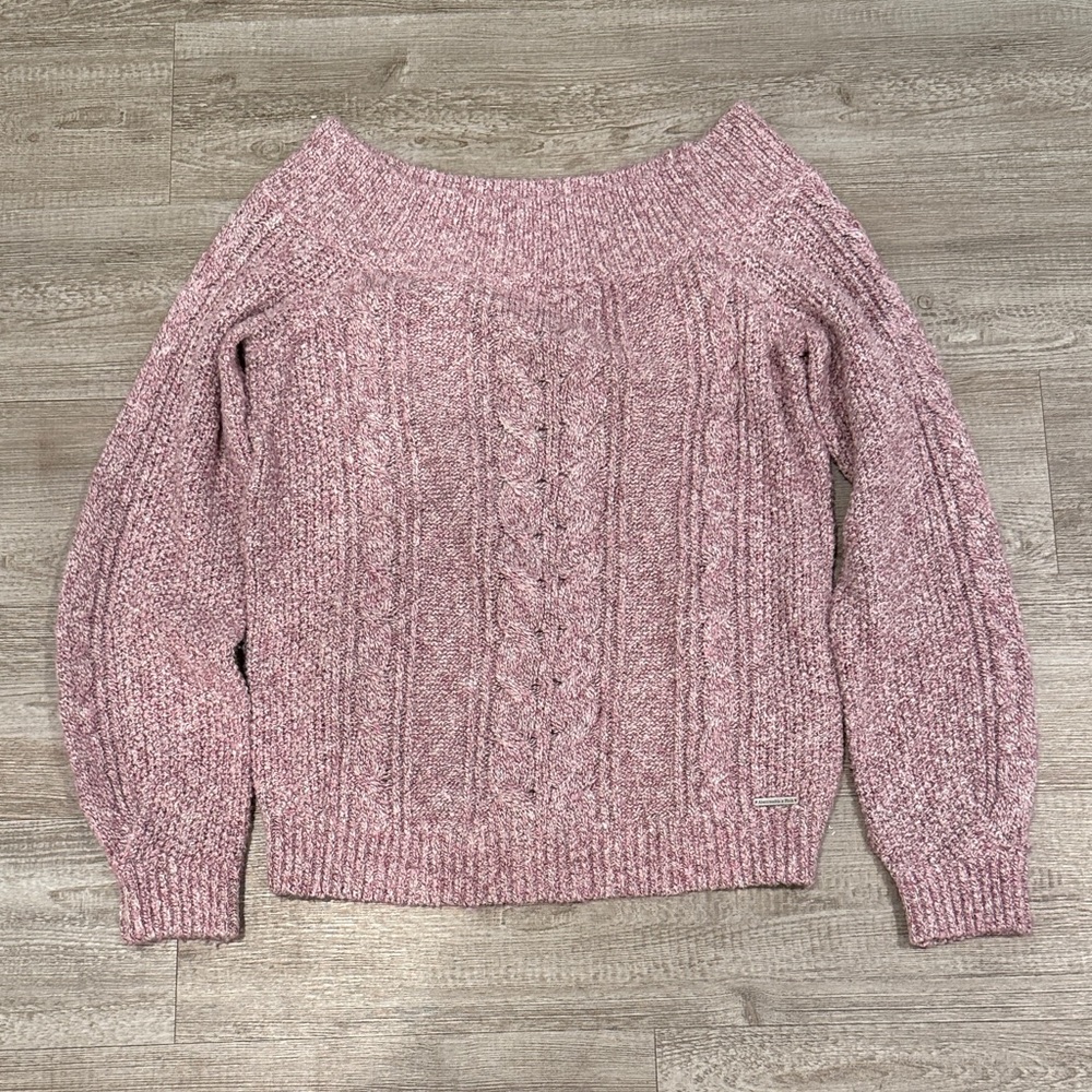 Pink/purple Cable Knit Women's Sweater